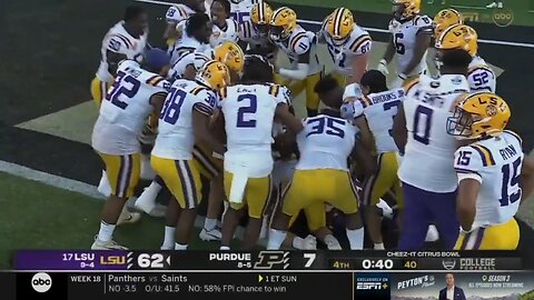 LSU 99 yard pick six caps off dominant win over Purdue