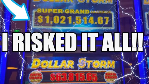 I RISKED $6,000 FOR THE SUPER GRAND JACKPOT ON NINJA MOON DOLLAR STORM SLOT MACHINE