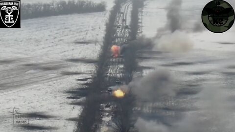 Attack on a Russian Column in Eastern Ukraine