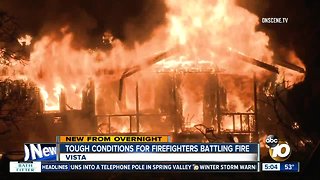 Firefighters have difficulty putting out Vista house fire