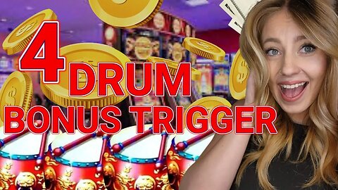 WOW! 4 BONUS TRIGGER ON DANCING DRUMS SLOT MACHINE! PLAYING TO WIN