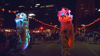 Led Lion Dance Chinese New Year Perth Night Noodle Markets Elizabeth Quay Australia