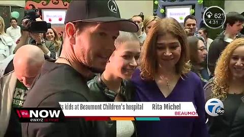 Actor Mark Wahlberg visits children at Beaumont Hospital