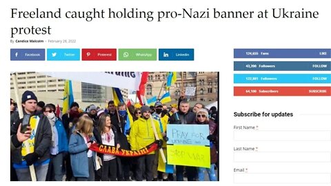 Chrystia Freeland Takes Pictures With N@zi Banner At Ukraine Protest