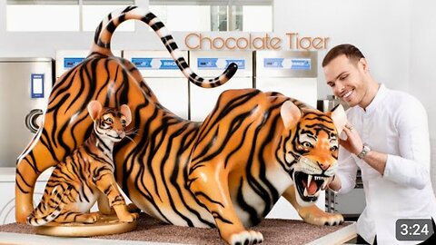 You won't believe this whole tiger is made up of chocolate😯😯😯!!!