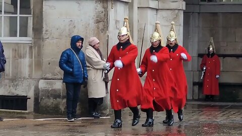 Behind the barriers please. armed police its time for changing of the Guards #horseguardsparade