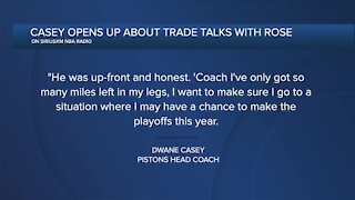 Dwane Casey opens up about trade talks with Derrick Rose