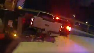 Police Cruiser hit twice on icy Texas highway