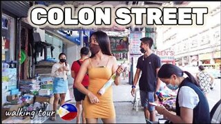 [4K CEBU 🇵🇭] Walking Down The Oldest and Shortest National Road in the Philippines | COLON STREET
