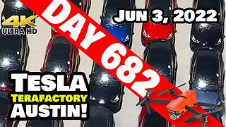 GIGA TEXAS BUSIER THAN EVER! - Tesla Gigafactory Austin 4K Day 682 - 6/4/22 - Tesla Terafactory TX