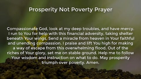 Prosperity Not Poverty Prayer (Miracle Prayer for Financial Help from God)