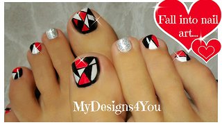 Retro Mosaic Toenail Art Design