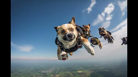 Amazing AI Skydiving Dogs!