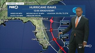Hurricane Isaias Update 12 AM 7/31/20