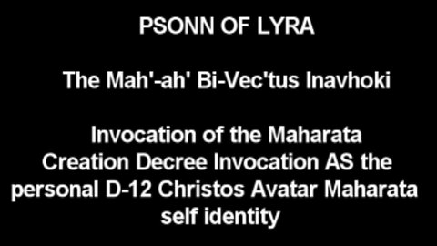 PSONN OF LYRA - The Mah'-ah' Bi-Vec'tus Inavhoki