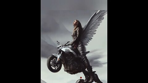 Angel with a motorcycle AI art