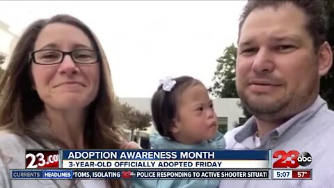 3-year-old officially adopted by Tehachapi family during National Adoption Awareness Month