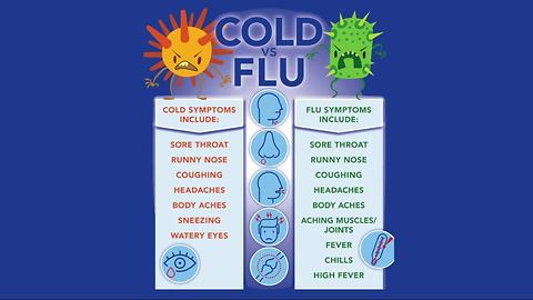 Flu symptoms versus cold symptoms