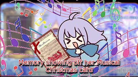 vtuber Utakata Memory being cute and showing off her Musical Christmas card