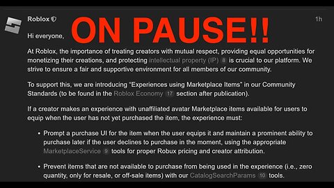 Roblox's WORST UPDATE ON PAUSE (FOR NOW)