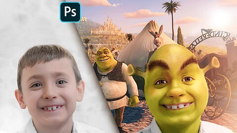 Turning a boy into an ogre Photoshop Shrek Speed-Art