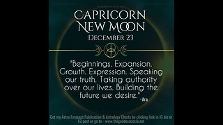 Capricorn New Supermoon ~ Powerful Energies flowing in ~ Astrology
