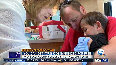 Palm Beach County providing free immunizations at school district office Thursday