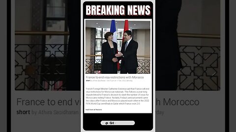 Current News | Breaking News: France and Morocco Reunite: No More Visa Restrictions! | #shorts #news