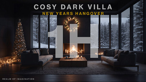 Cosy Dark Villa Blizzard And Snow Ambience With Fireplace