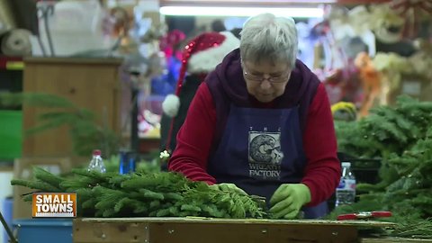 A wreath creator prepares for the busy season