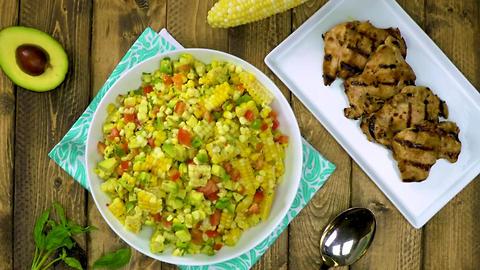 Vietnamese-Marinated Grilled Chicken with Corn & Avocado Salad