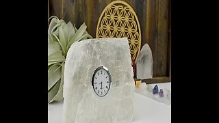 SELENITE CLOCK - AMAZING WHITE RAW STONE SLAB (SELCLOCK) AS IS