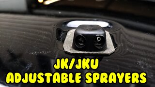 Jeep Wrangler single JK JKU windshield wash sprayer nozzle adjustable conversion upgrade