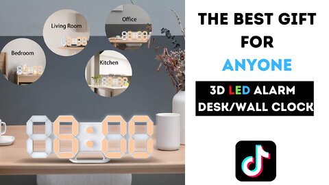 Best Gift Ideas For Anyone 3D Led Alarm Clock For Desk Wall | Birthday & Holidays Present Tiktok