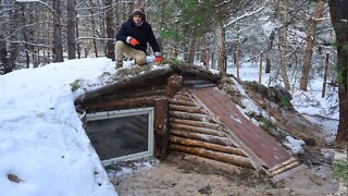 We built a dugout on 2 floors in the forest Building a complete and warm survival shelter.