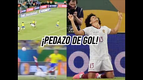 Chilena de Eduard Bello con La Vinotinto ante Brasil 2023