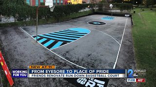 Friends pull up full court renovation on basketball court