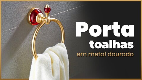 Porta Toalhas em Metal Dourado - Lenharo Mega Store | MOD. AB-G106-06GR