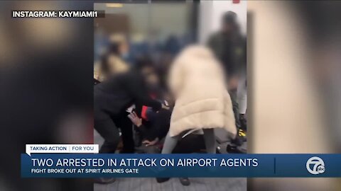 2 arrested in attack on airport agents at DTW