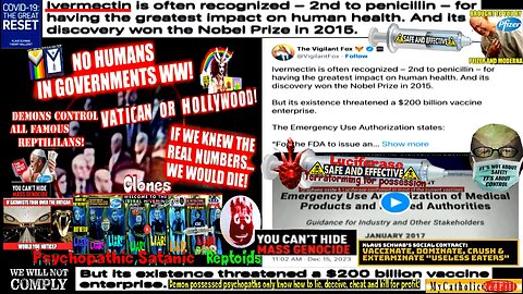 Proof of a Demonic Hive-Mind and they [DS] are not human – COVID is a bioweapon – Ivermectin denied