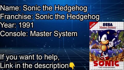 Sonic the Hedgehog | 1991 | Master System