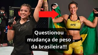 Tracy Cortez questiona mudança de Amanda Ribas para peso mosca do UFC