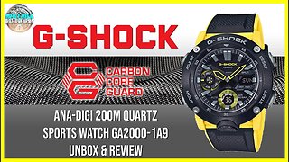 Carbon Core Guard! | New G-Shock Ana-Digi 200m Quartz Sports Watch GA2000-1A9 Unbox & Review