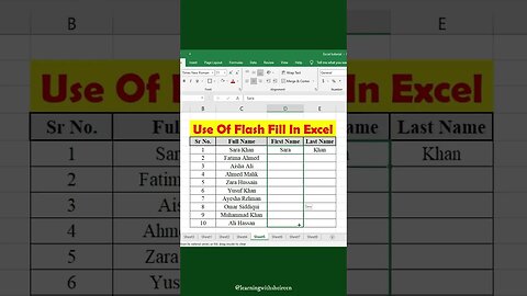 Flash Fill in Excel #exceltips #excel #microsoftexcel #excelsolutions #dataanalysis #excelclasses