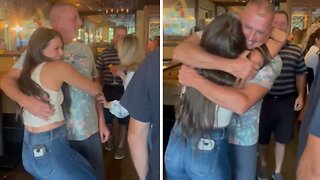 Daughter Surprises Dad For First Time Since Moving Away