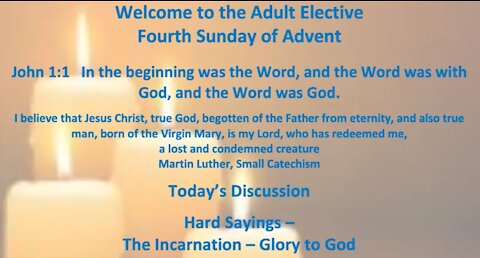 Advent 2020 - Incarnation - Week Four