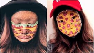 Kunstner lager utrolig realistisk ansikts og kroppsmalerier av fast food