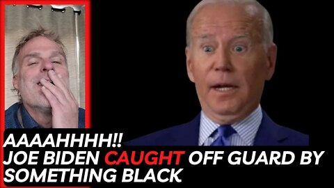 AAAHHH!! Joe Biden caught off guard by something black!