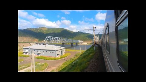 Arrival of the Russian Railways train in Ulan-Ude. Railway in Siberia