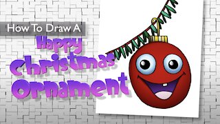 How to Draw a Happy Christmas Ornament 🎅Christmas🎄Nativity 🎅 Easy 🎅 Step by Step 🎄FrazierTales 🎄